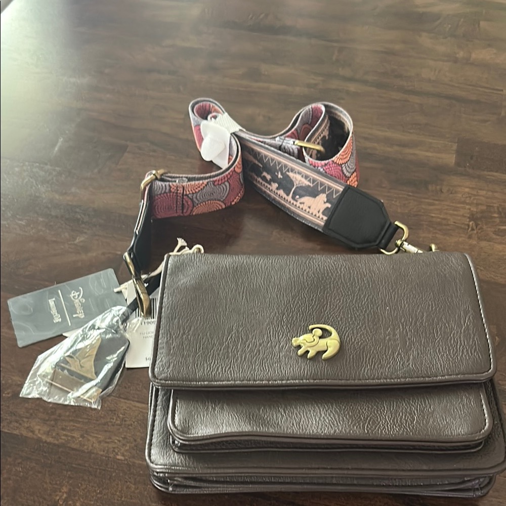 Disney Lion King Crossbody Bag with Gold Lion Accent